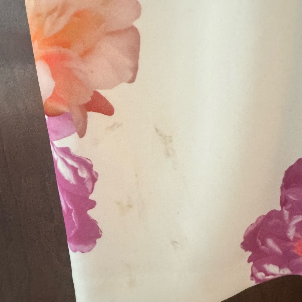 Calvin Klein White Midi Dress with Pink, Purple & Peach Floral Print - Picture 3 of 4